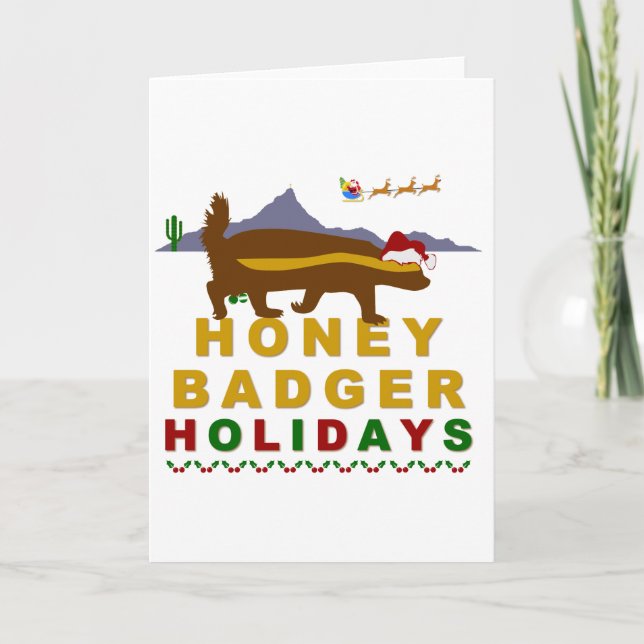honey badger holidays holiday card (Front)