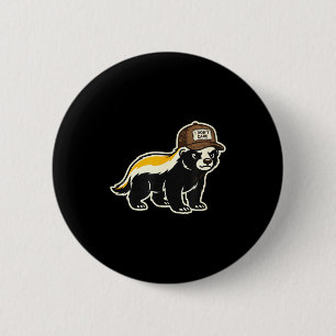 Honey Badger I Don't Care Trucker Funny Animal Art 2 Inch Round Button