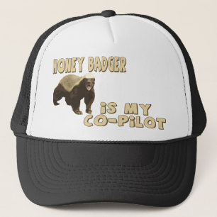 Honey Badger Is My Co-Pilot Trucker Hat
