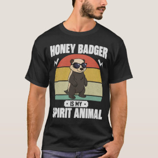 Honey Badger is My Spirit Animal Funny Vintage T-Shirt