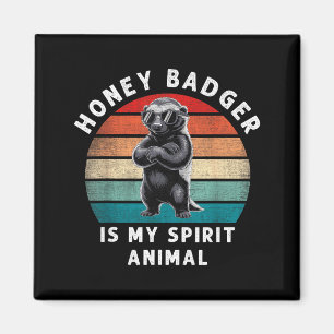 Honey Badger Is My Srit Animal Funny Vintage Wildl Magnet
