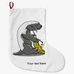 Honey badger Knitting Large Christmas Stocking