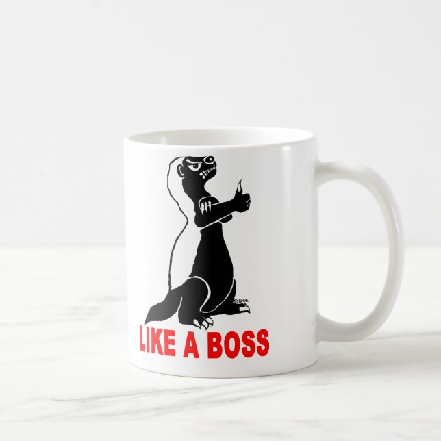 Honey badger, like a boss coffee mug (Right)