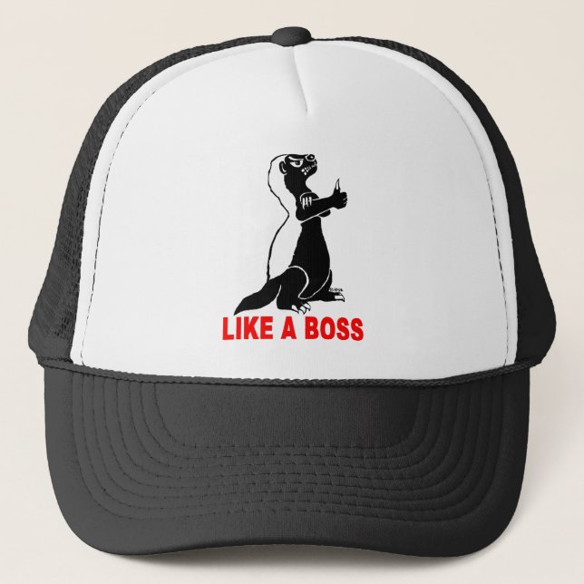 Honey badger, like a boss trucker hat (Front)