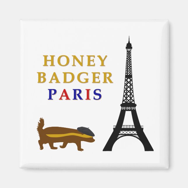 Honey Badger Paris Magnet (Front)