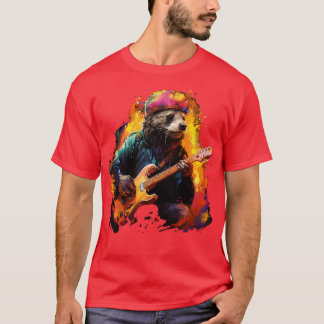 Honey Badger Playing Guitar T-Shirt