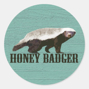 Honey Badger Profile View Classic Round Sticker