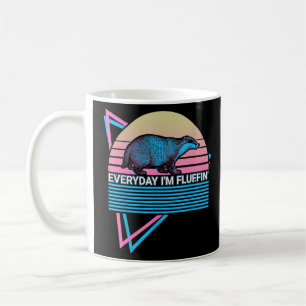 Honey Badger Retro Everyday I'm Fluffin' Coffee Mug