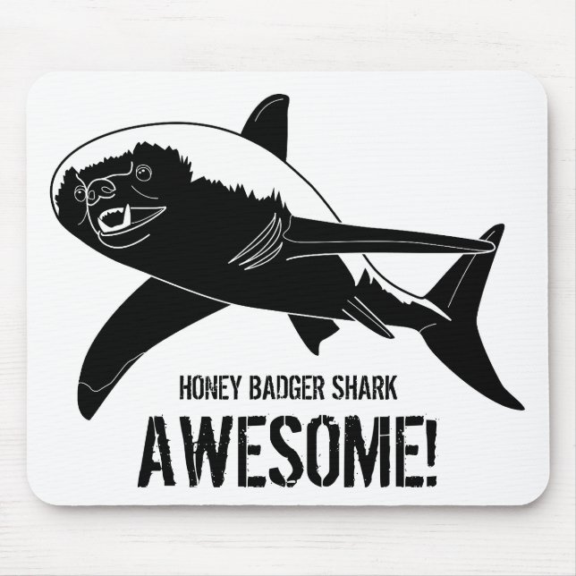 Honey Badger Shark Awesome! Mouse Pad (Front)
