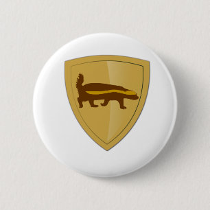 Honey Badger Shield & Crest 2 Inch Round Button