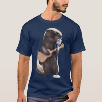 Honey Badger Singing Guitar Player Musician T-Shirt
