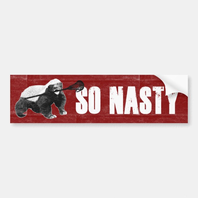 Honey Badger So Nasty Bumper Sticker (Front)