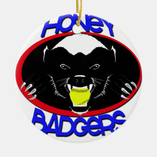 Honey Badger Softball Ceramic Ornament