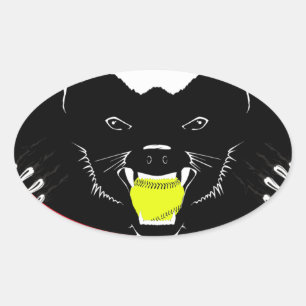 Honey Badger Softball Oval Sticker