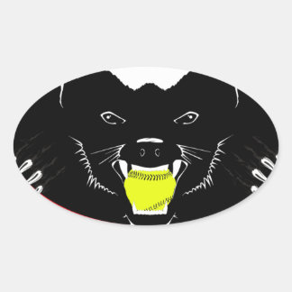 Honey Badger Softball Oval Sticker