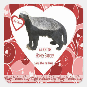 Honey Badger Stickers Saint-Valentin