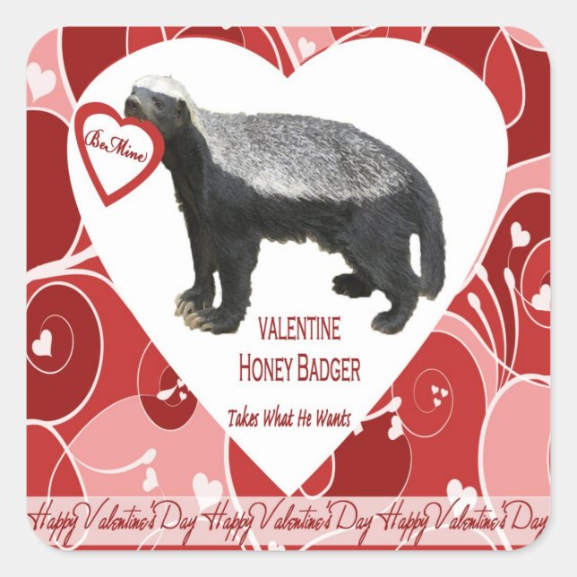 Honey Badger Stickers Saint-Valentin (Devant)