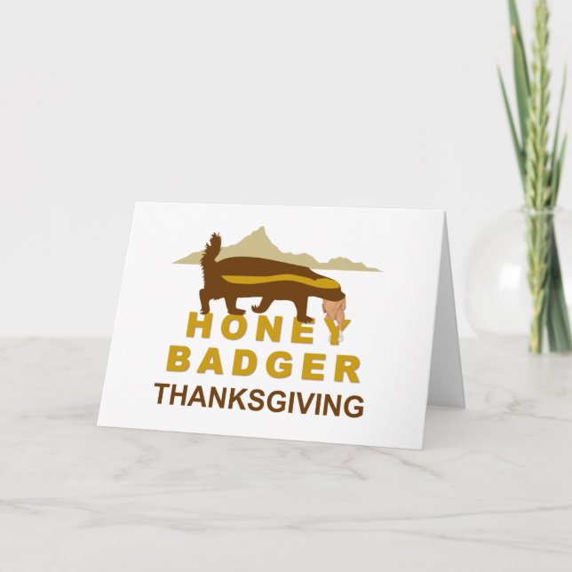 honey badger thanksgiving holiday card (Front)