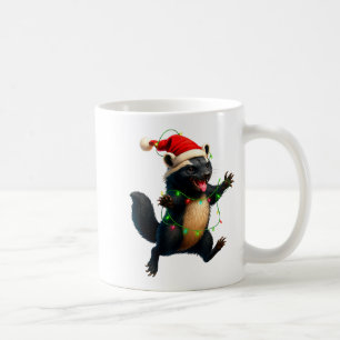 Honey Badger Tree Xmas Lights Santa Honey Badger C Coffee Mug