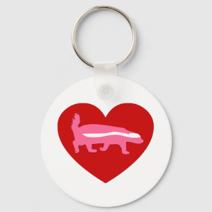 honey badger valentine keychain