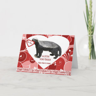 Honey Badger Valentine's Day Card
