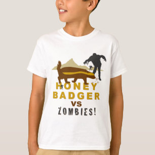 honey badger vs zombies T-Shirt