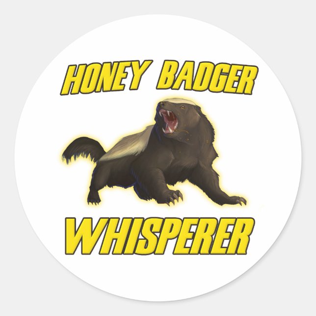 Honey Badger Whisperer Classic Round Sticker (Front)