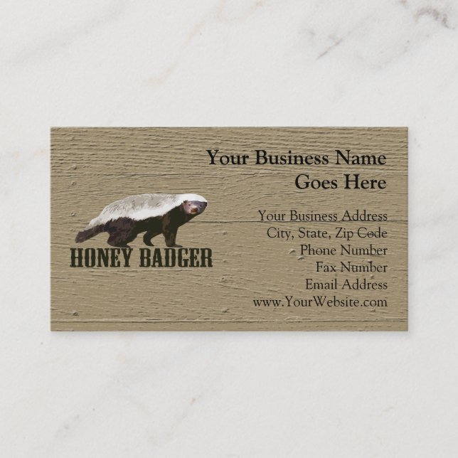 Honey Badger Wild Animal Business Card (Front)