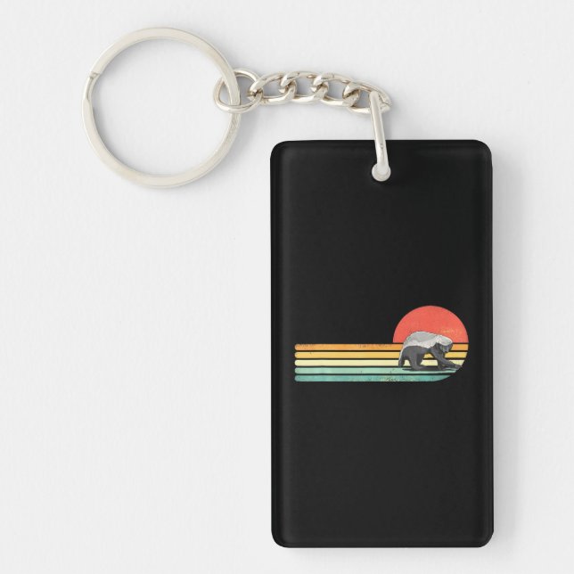 Honey Badger Wild Animal Honey Badger Lover Keychain (Front)