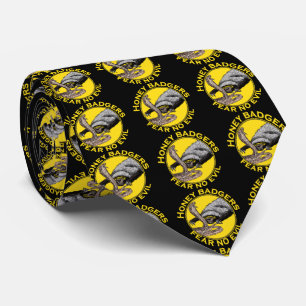 Honey Badgers Fear no Evil Bible Animal Art Humour Tie