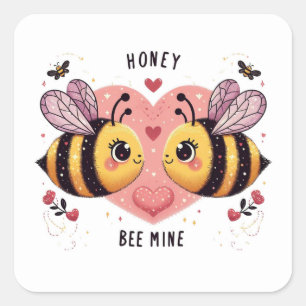 Honey Be Mine, Honey Bees Square Sticker