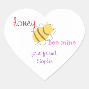 Honey be mine personalized valentine sticker