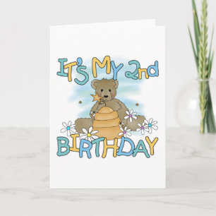 Honey Bear 2nd Birthday T-shirts and Gifts Card