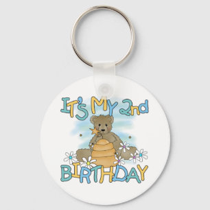 Honey Bear 2nd Birthday T-shirts and Gifts Keychain