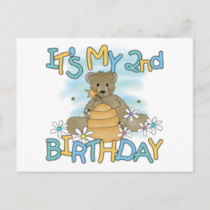 Honey Bear 2nd Birthday T-shirts and Gifts Postcard