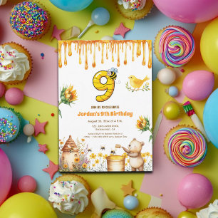 Honey Bear 9e Anniversaire Fête Invitation