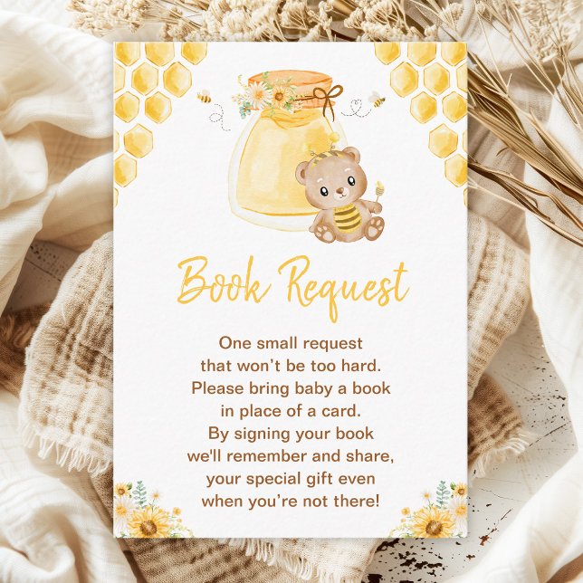 Honey Bear Baby Shower Book Request Enclosure Card (Creator Uploaded)