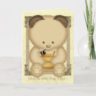 Honey Bear Custom Greetings Card