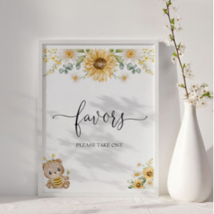Honey Bear Favours Baby Shower Poster