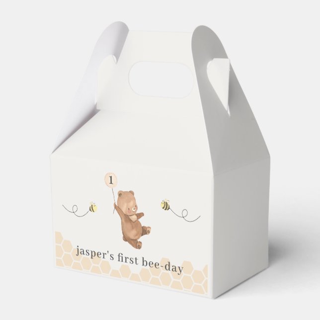 Honey Bear First Bee-day Favor Box (Front Side)
