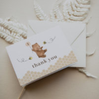 Honey Bear First Bee-Day Thank You Card