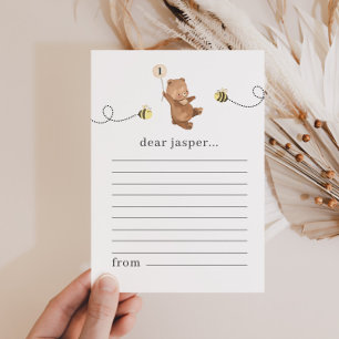 Honey Bear First Bee-day Time Capsule Note Card