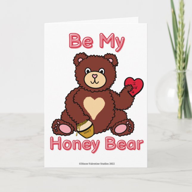 Honey Bear Valentine's Day Card (Front)