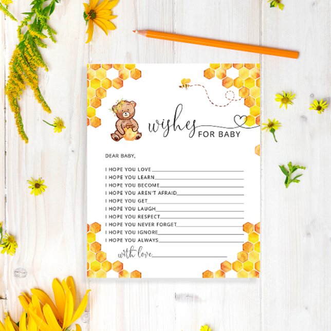 Honey bear wishes for baby card (Creator Uploaded)
