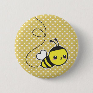 Honey Bee 2 Inch Round Button