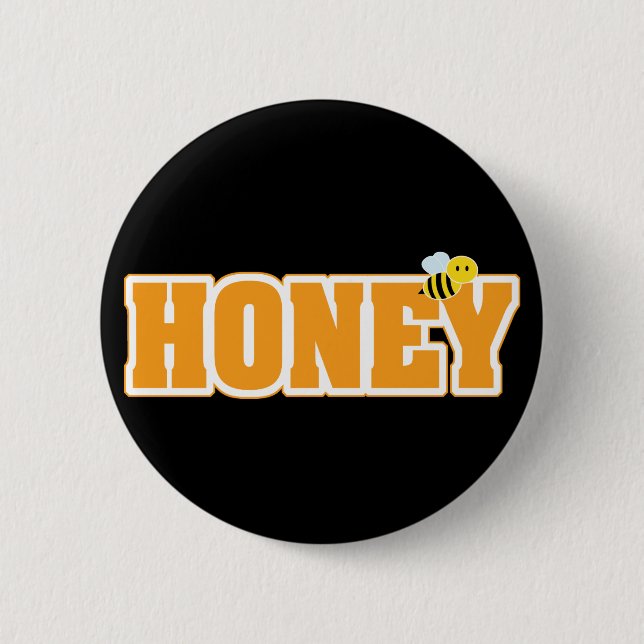 HONEY BEE 2 INCH ROUND BUTTON (Front)