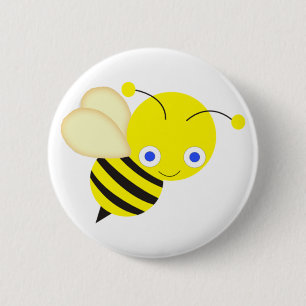Honey Bee 2 Inch Round Button