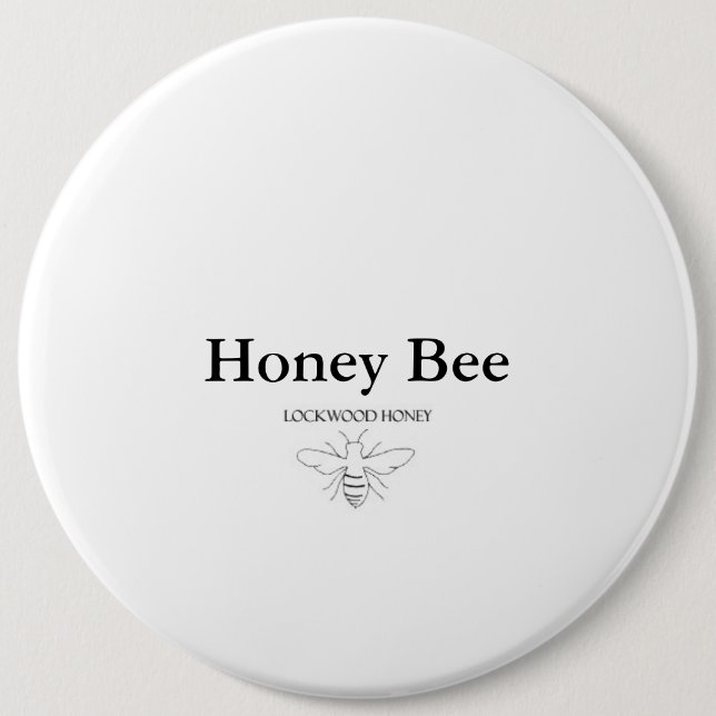 Honey Bee 6 Inch Round Button (Front)