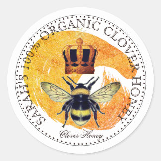 Honey Bee And Crown Honey Jar Label