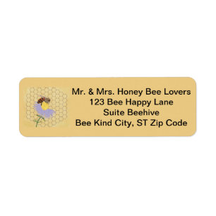 Honey Bee and Flower Address Labels
